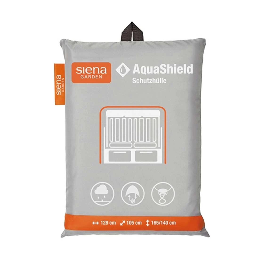Siena Garden AquaShield 19 Strandkorbhülle 105x128x165cm Polyester Hellgrau 2 Siena Garden AquaShield 19 Strandkorbhülle 105x128x165cm Polyester Hellgrau – Bild 2