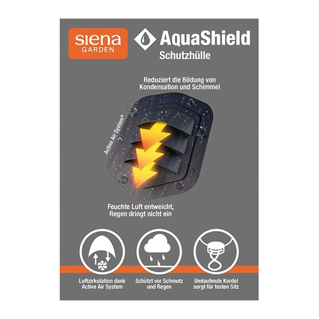 Siena Garden AquaShield 19 Strandkorbhülle 105x128x165cm Polyester Hellgrau 3 Siena Garden AquaShield 19 Strandkorbhülle 105x128x165cm Polyester Hellgrau – Bild 3