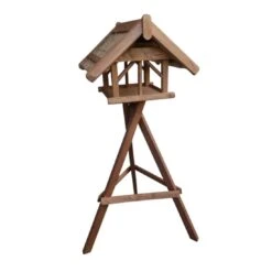 Vogelhaus Nr.41 Mit Ständer 60x70x50cm, Reetdach Braun