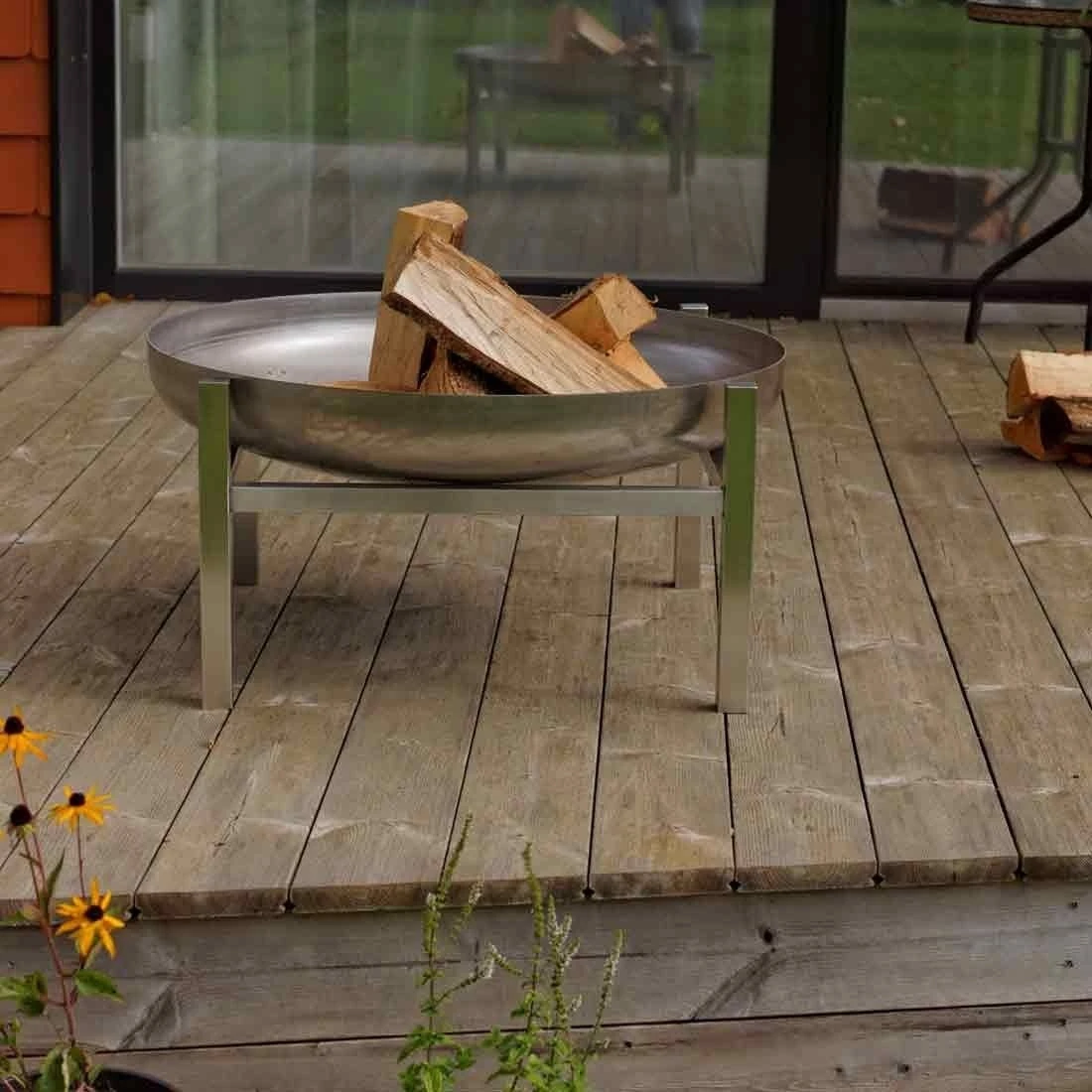 SvenskaV Cube Design-Feuerschale Ø63x34,5cm Edelstahl 2 SvenskaV Cube Design-Feuerschale Ø63x34,5cm Edelstahl – Bild 2