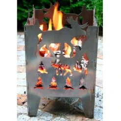 SvenskaV Elch Feuerkorb Rohstahl 35,5x37,0x75 Cm -Deutschland Wellness Gart Verkaufs-Shop 1094129 5