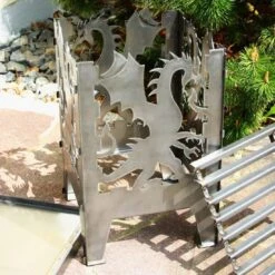 SvenskaV Drache Feuerkorb Rohstahl 35,5x37,0x75 Cm -Deutschland Wellness Gart Verkaufs-Shop 1094184 3