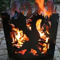SvenskaV Drache Feuerkorb Rohstahl 35,5x37,0x75 Cm -Deutschland Wellness Gart Verkaufs-Shop 1094184 4