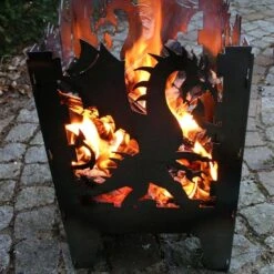 SvenskaV Drache Feuerkorb Rohstahl 35,5x37,0x75 Cm -Deutschland Wellness Gart Verkaufs-Shop 1094184 5