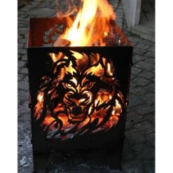 SvenskaV Löwe Feuerkorb Rohstahl 30,5x32,0x47cm -Deutschland Wellness Gart Verkaufs-Shop 1094195 5