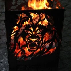SvenskaV Löwe Feuerkorb Rohstahl 35,5x37,0x75 Cm -Deutschland Wellness Gart Verkaufs-Shop 1094206 3