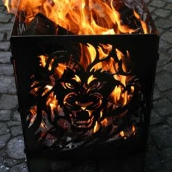 SvenskaV Löwe Feuerkorb Rohstahl 35,5x37,0x75 Cm -Deutschland Wellness Gart Verkaufs-Shop 1094206 4