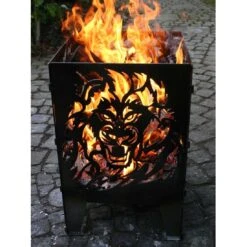 SvenskaV Löwe Feuerkorb Rohstahl 35,5x37,0x75 Cm -Deutschland Wellness Gart Verkaufs-Shop 1094206 5