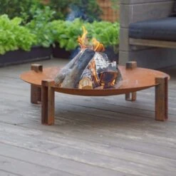 SvenskaV Space Design-Feuerschale Ø80x22cm Rohstahl -Deutschland Wellness Gart Verkaufs-Shop 1094250 5