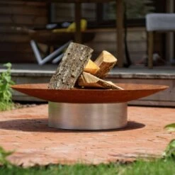 SvenskaV Grace Design-Feuerschale Ø58 X13,6cm Edel/Rohstahl -Deutschland Wellness Gart Verkaufs-Shop 1094272 3