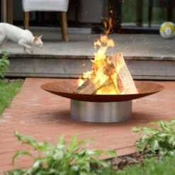 SvenskaV Grace Design-Feuerschale Ø58 X13,6cm Edel/Rohstahl -Deutschland Wellness Gart Verkaufs-Shop 1094272 4