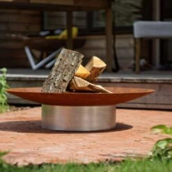 SvenskaV Grace Design-Feuerschale Ø80 X20cm Edel/Rohstahl 9 SvenskaV Grace Design-Feuerschale Ø80 X20cm Edel/Rohstahl -Deutschland Wellness Gart Verkaufs-Shop 1094294 4