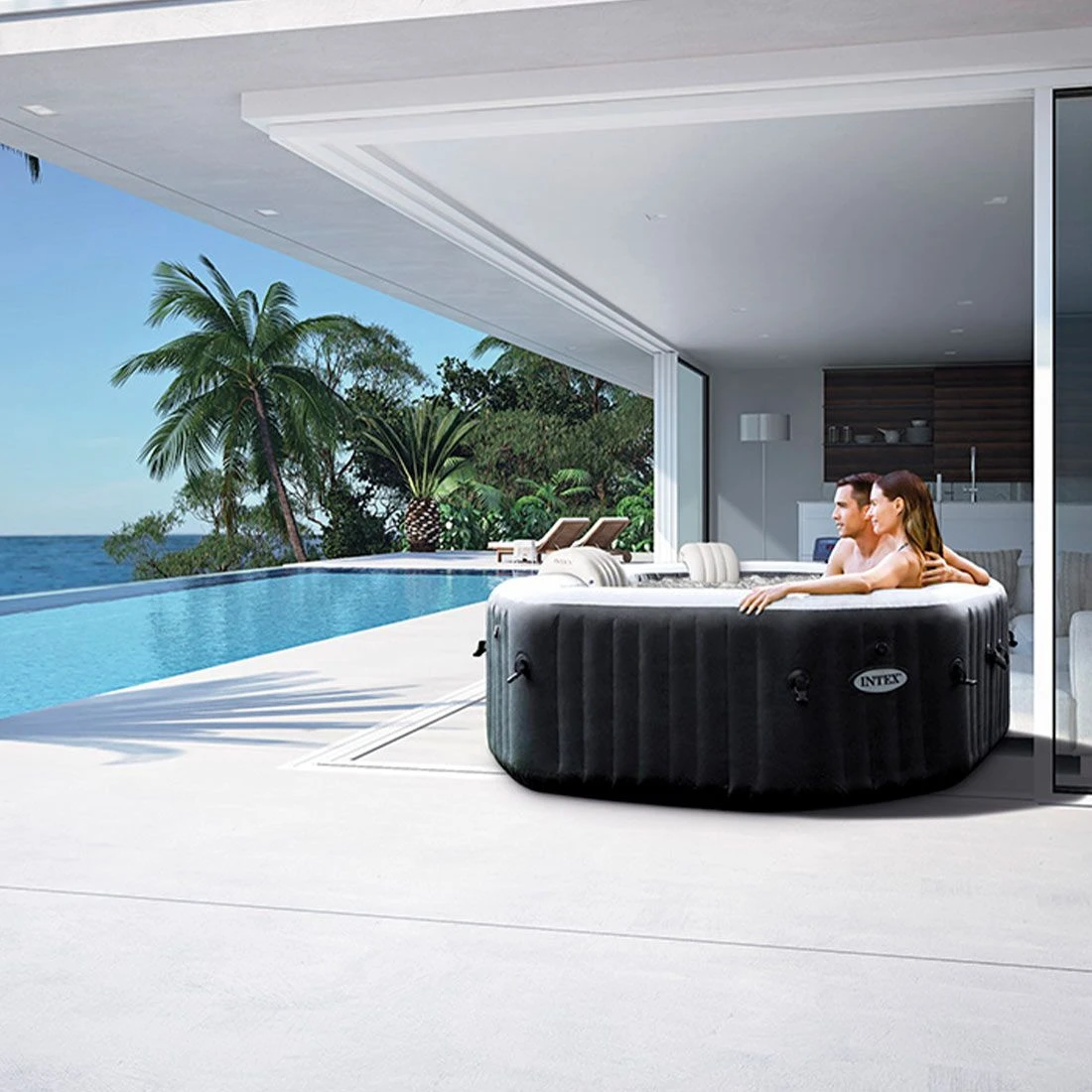Intex PureSpa Jet + Bubble Deluxe Whirlpool 1.098 L Onyx Black 2 Intex PureSpa Jet + Bubble Deluxe Whirlpool 1.098 L Onyx Black – Bild 2
