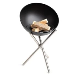 Höfats BOWL Feuerschale Mit Dreibein Stahl/Edelstahl Schwarz