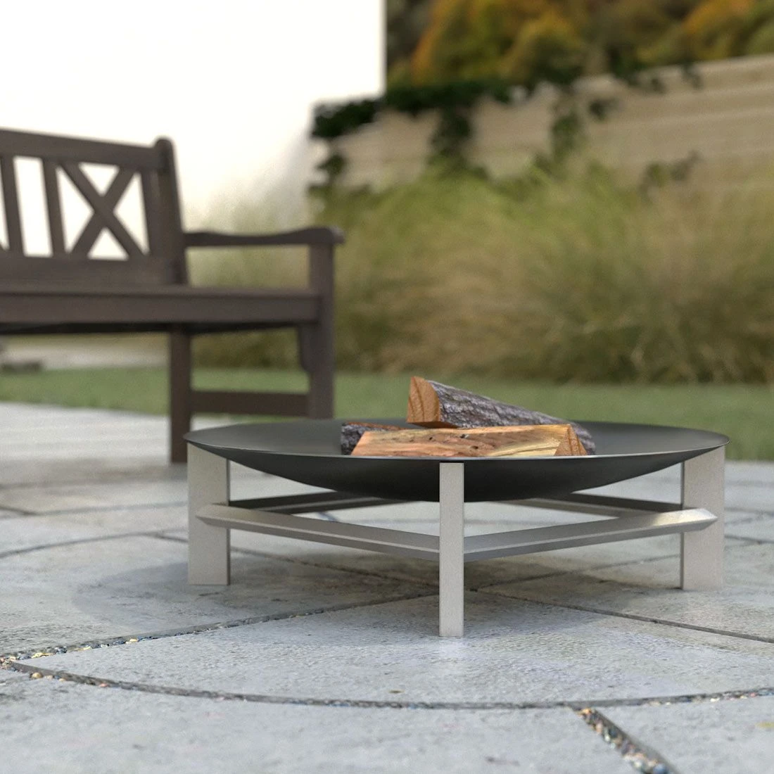 SvenskaV Alpha Super XXL Feuerschale 80x80x22,5cm Edelstahl/Rohstahl Edelstahl/Schwarz 4 SvenskaV Alpha Super XXL Feuerschale 80x80x22,5cm Edelstahl/Rohstahl Edelstahl/Schwarz – Bild 4