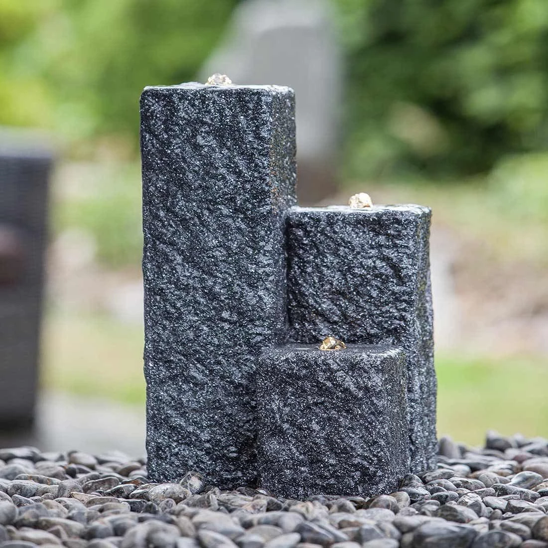 Heissner Neptun LED Eingrabbrunnen Set Polystone Schwarz 1 Heissner Neptun LED Eingrabbrunnen Set Polystone Schwarz