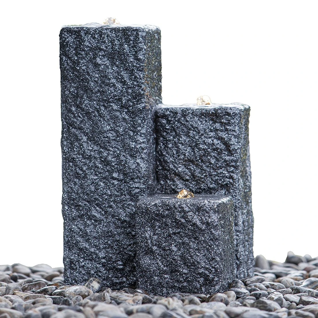 Heissner Neptun LED Eingrabbrunnen Set Polystone Schwarz 2 Heissner Neptun LED Eingrabbrunnen Set Polystone Schwarz – Bild 2