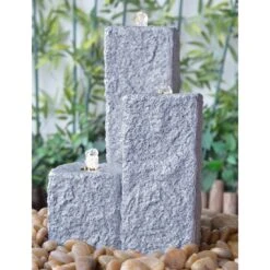 Heissner Neptun LED Eingrabbrunnen Set Polystone Grau