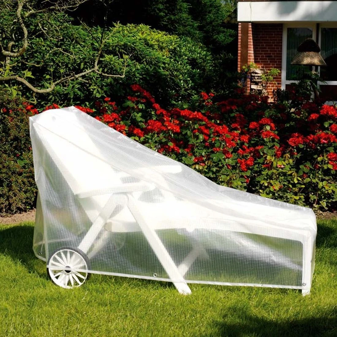 Heinemeyer Gartenliege Schutzhülle185cm Gitterfolie Transparent 1 Heinemeyer Gartenliege Schutzhülle185cm Gitterfolie Transparent