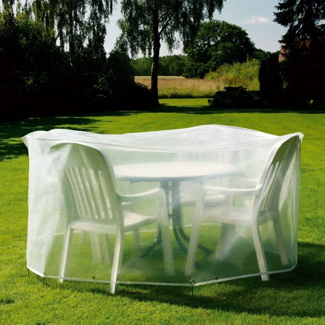 Heinemeyer Gartenmöbel-Set Schutzhülle Ø215cm Gitterfolie Transparent 1 Heinemeyer Gartenmöbel-Set Schutzhülle Ø215cm Gitterfolie Transparent