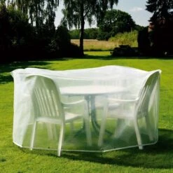 Heinemeyer Gartenmöbel-Set Schutzhülle Ø200cm Gitterfolie Transparent