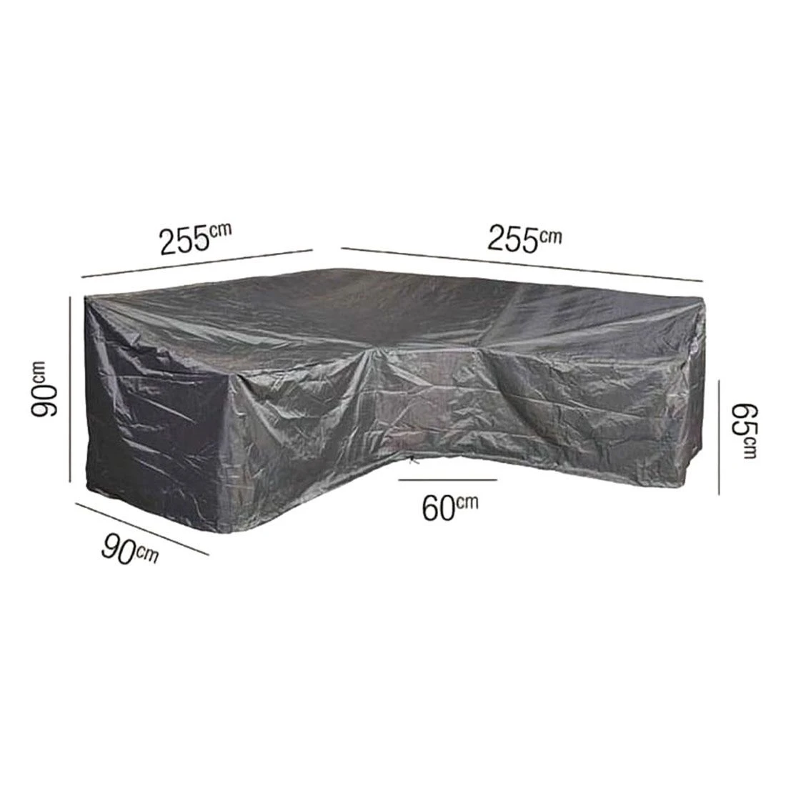AeroCover Schutzhülle Für Ecklounge 255x255x90x65/90cm Polyester Uni Anthrazit 2 AeroCover Schutzhülle Für Ecklounge 255x255x90x65/90cm Polyester Uni Anthrazit – Bild 2