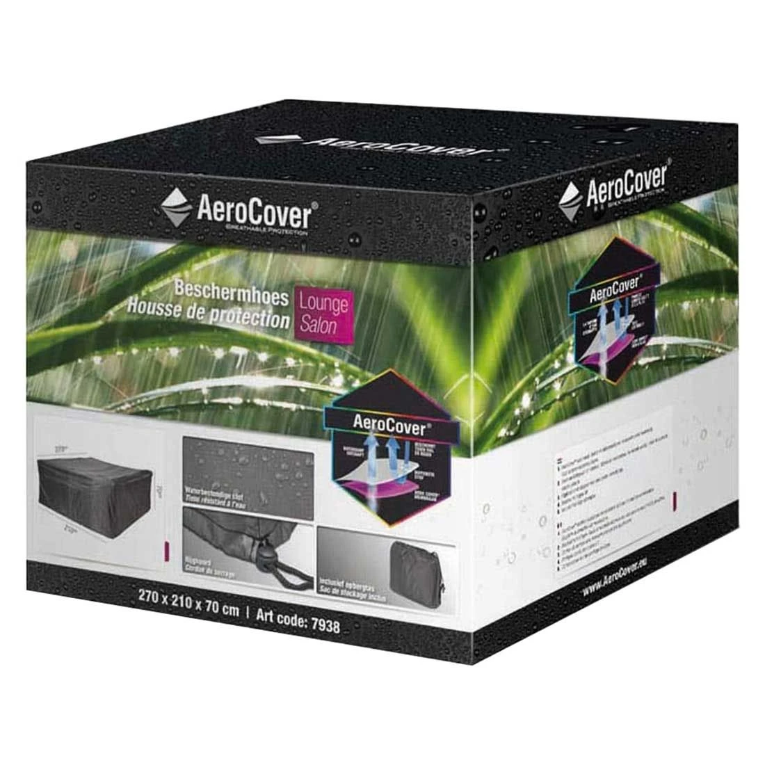 AeroCover Gartenmöbel-Set Schutzhülle 270x210x70cm Polyester Uni Anthrazit 5 AeroCover Gartenmöbel-Set Schutzhülle 270x210x70cm Polyester Uni Anthrazit – Bild 5