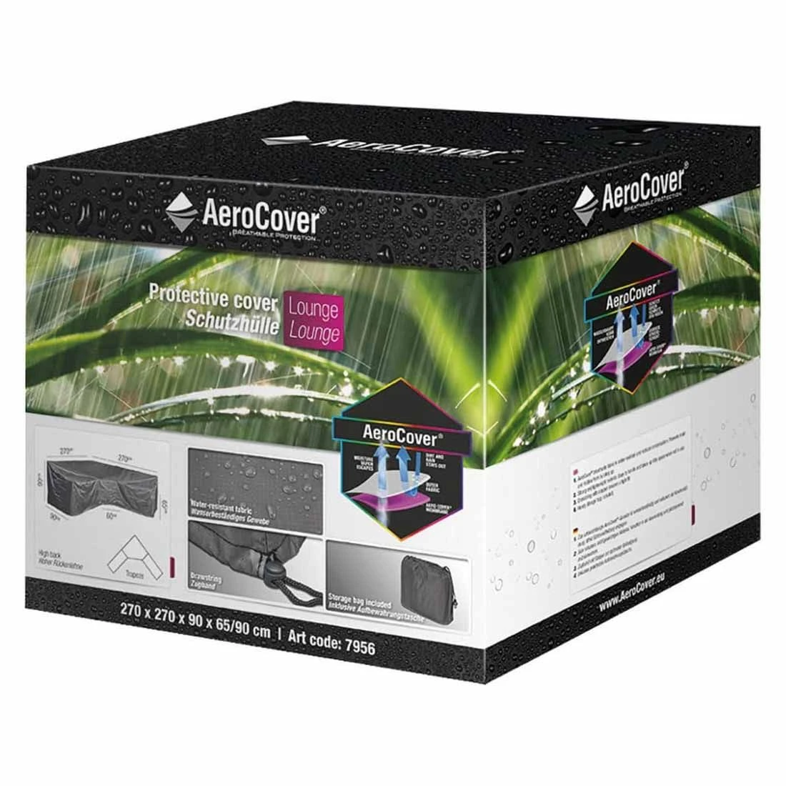 AeroCover Schutzhülle Für Ecklounge 270x270x90x65/90cm Polyester Uni Anthrazit 6 AeroCover Schutzhülle Für Ecklounge 270x270x90x65/90cm Polyester Uni Anthrazit – Bild 6