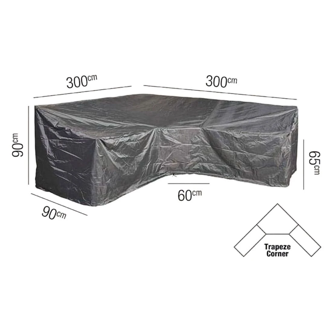 AeroCover Schutzhülle Für Ecklounge 300x300x90x65/90cm Polyester Uni Anthrazit 2 AeroCover Schutzhülle Für Ecklounge 300x300x90x65/90cm Polyester Uni Anthrazit – Bild 2