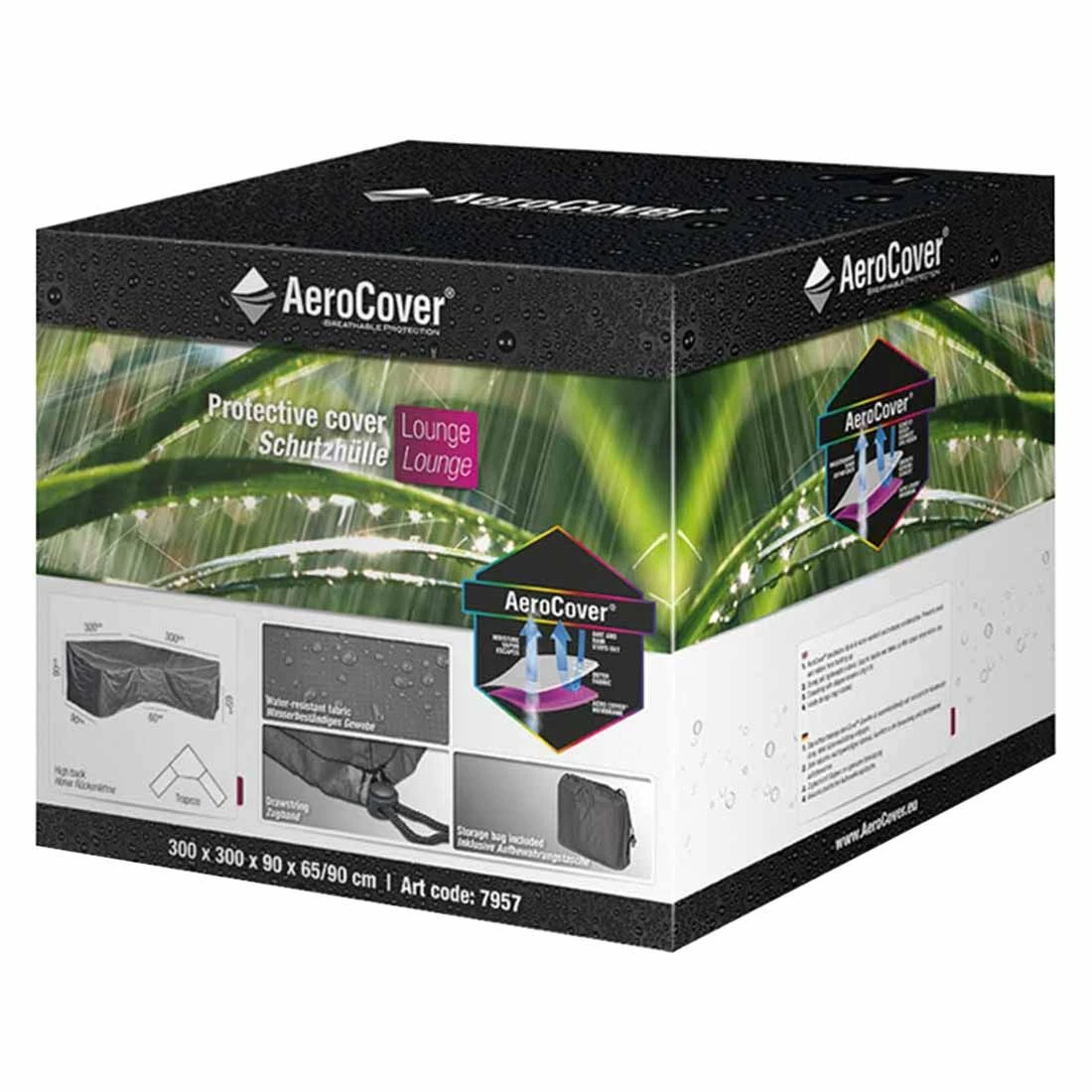 AeroCover Schutzhülle Für Ecklounge 300x300x90x65/90cm Polyester Uni Anthrazit 6 AeroCover Schutzhülle Für Ecklounge 300x300x90x65/90cm Polyester Uni Anthrazit – Bild 6
