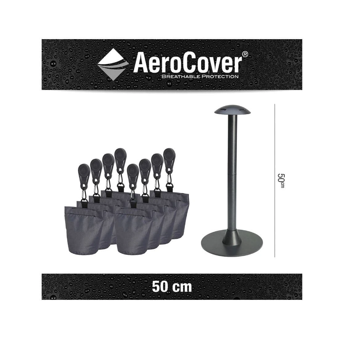 AeroCover Abstandshalter Plus 8 Sandsäcke (unbefüllt) Und Clips Uni Anthrazit 3 AeroCover Abstandshalter Plus 8 Sandsäcke (unbefüllt) Und Clips Uni Anthrazit – Bild 3