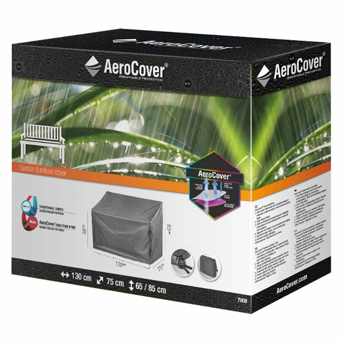 AeroCover Gartenbank Schutzhülle 130x75x65/85cm Polyester Uni Anthrazit 8 AeroCover Gartenbank Schutzhülle 130x75x65/85cm Polyester Uni Anthrazit – Bild 8