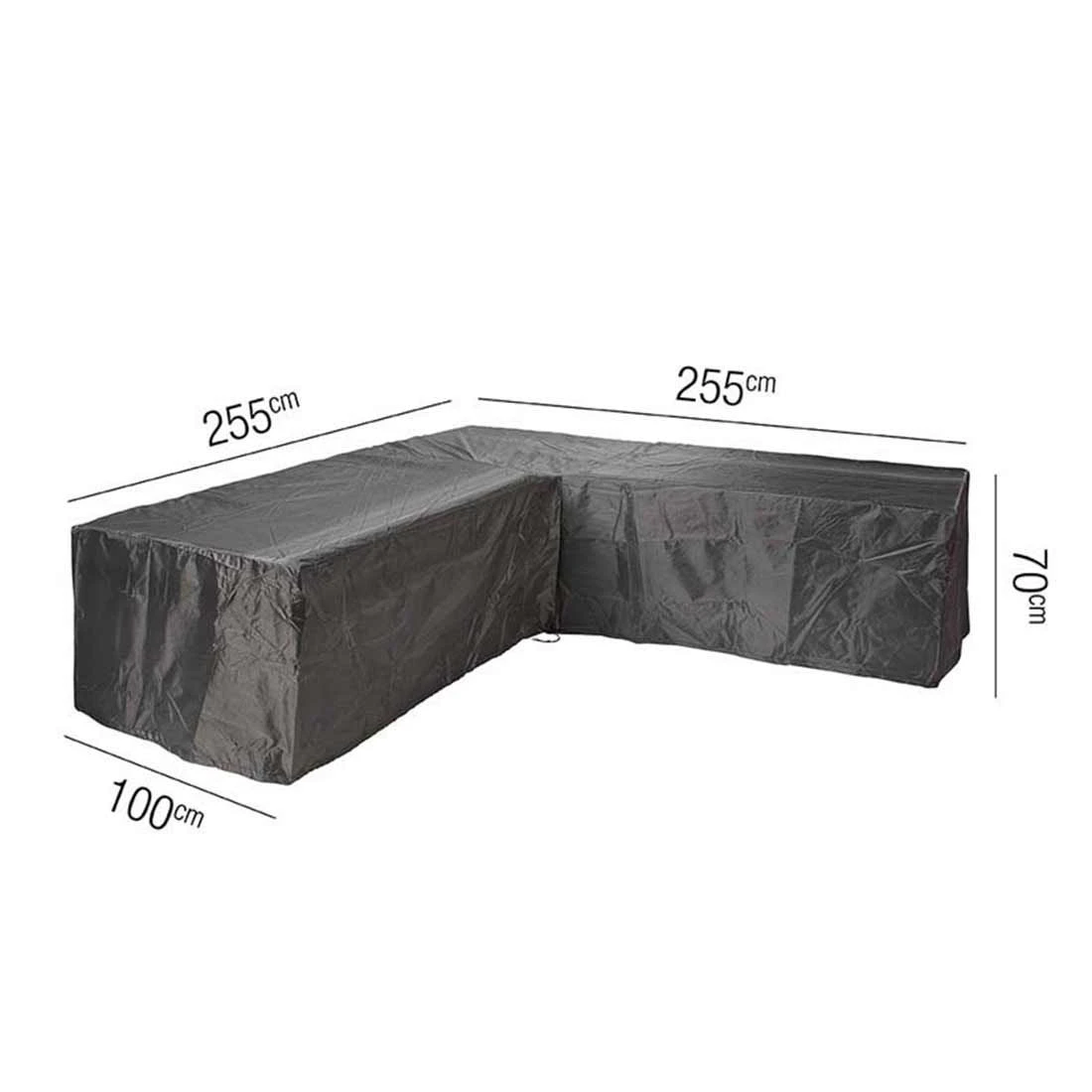 AeroCover Schutzhülle Für Ecklounge 255x255x100x70cm Polyester Uni Anthrazit 2 AeroCover Schutzhülle Für Ecklounge 255x255x100x70cm Polyester Uni Anthrazit – Bild 2