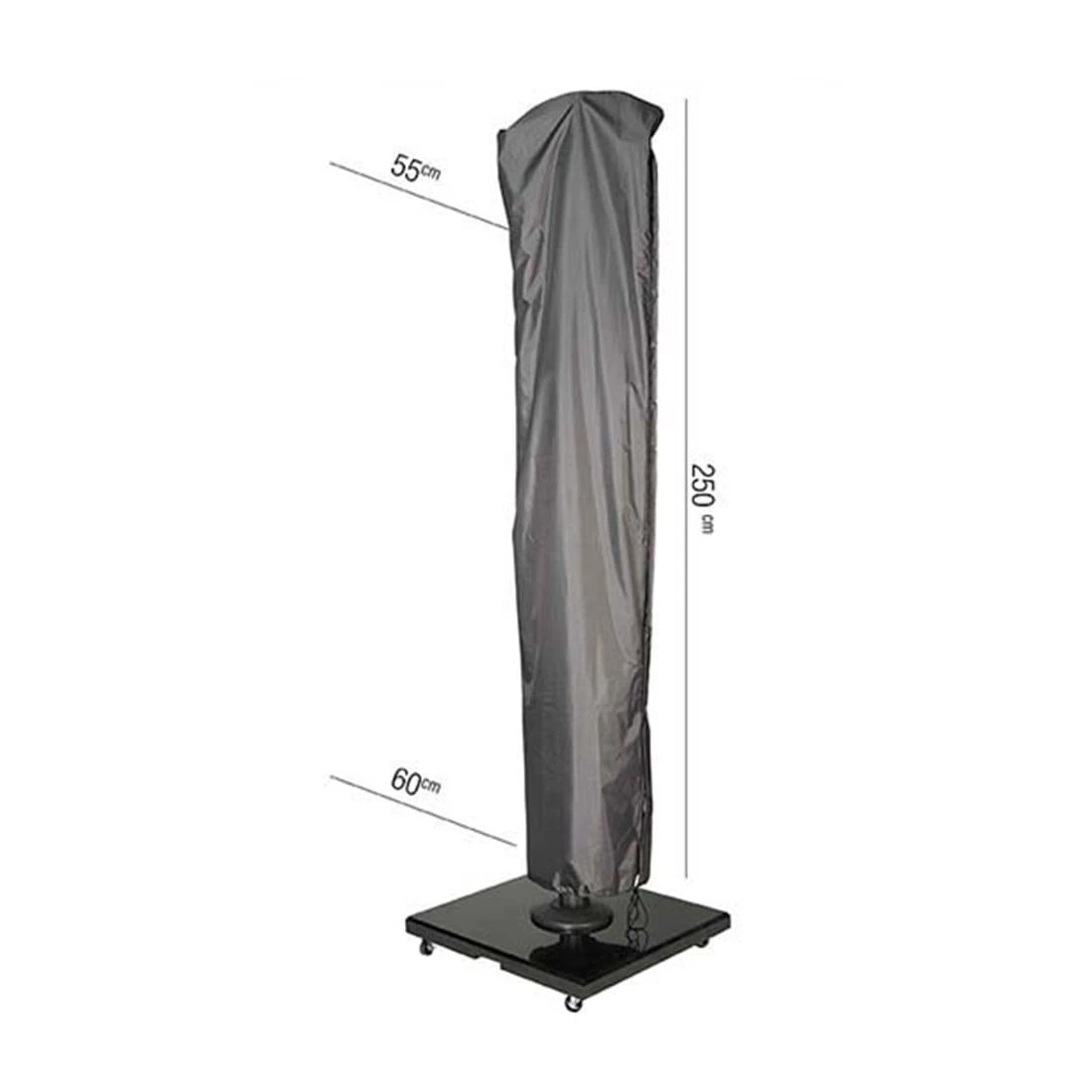 AeroCover Ampelschirm Schutzhülle Bis Ø350cm Oder 300x300cm Polyester Uni Anthrazit 2 AeroCover Ampelschirm Schutzhülle Bis Ø350cm Oder 300x300cm Polyester Uni Anthrazit – Bild 2