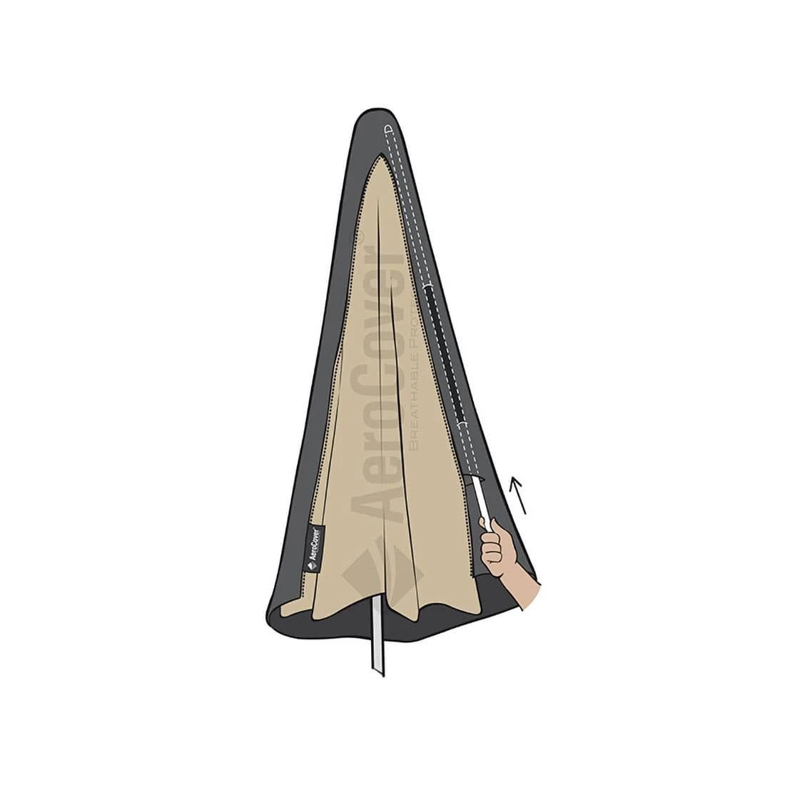 AeroCover Ampelschirm Schutzhülle Bis Ø350cm Oder 300x300cm Polyester Uni Anthrazit 10 AeroCover Ampelschirm Schutzhülle Bis Ø350cm Oder 300x300cm Polyester Uni Anthrazit – Bild 10