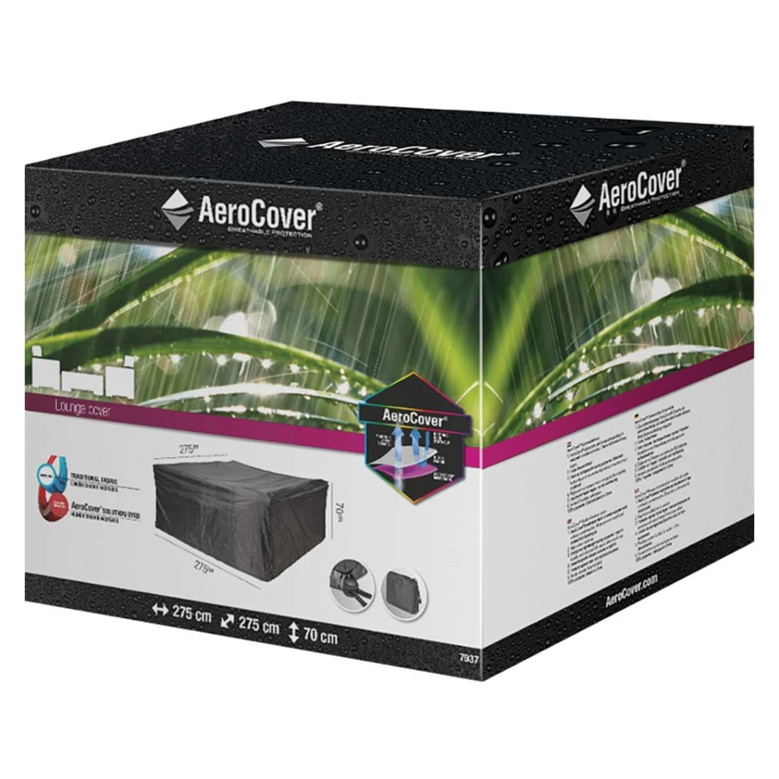 AeroCover Gartenmöbel-Set Schutzhülle 275x275x70cm Polyester Uni Anthrazit 8 AeroCover Gartenmöbel-Set Schutzhülle 275x275x70cm Polyester Uni Anthrazit – Bild 8