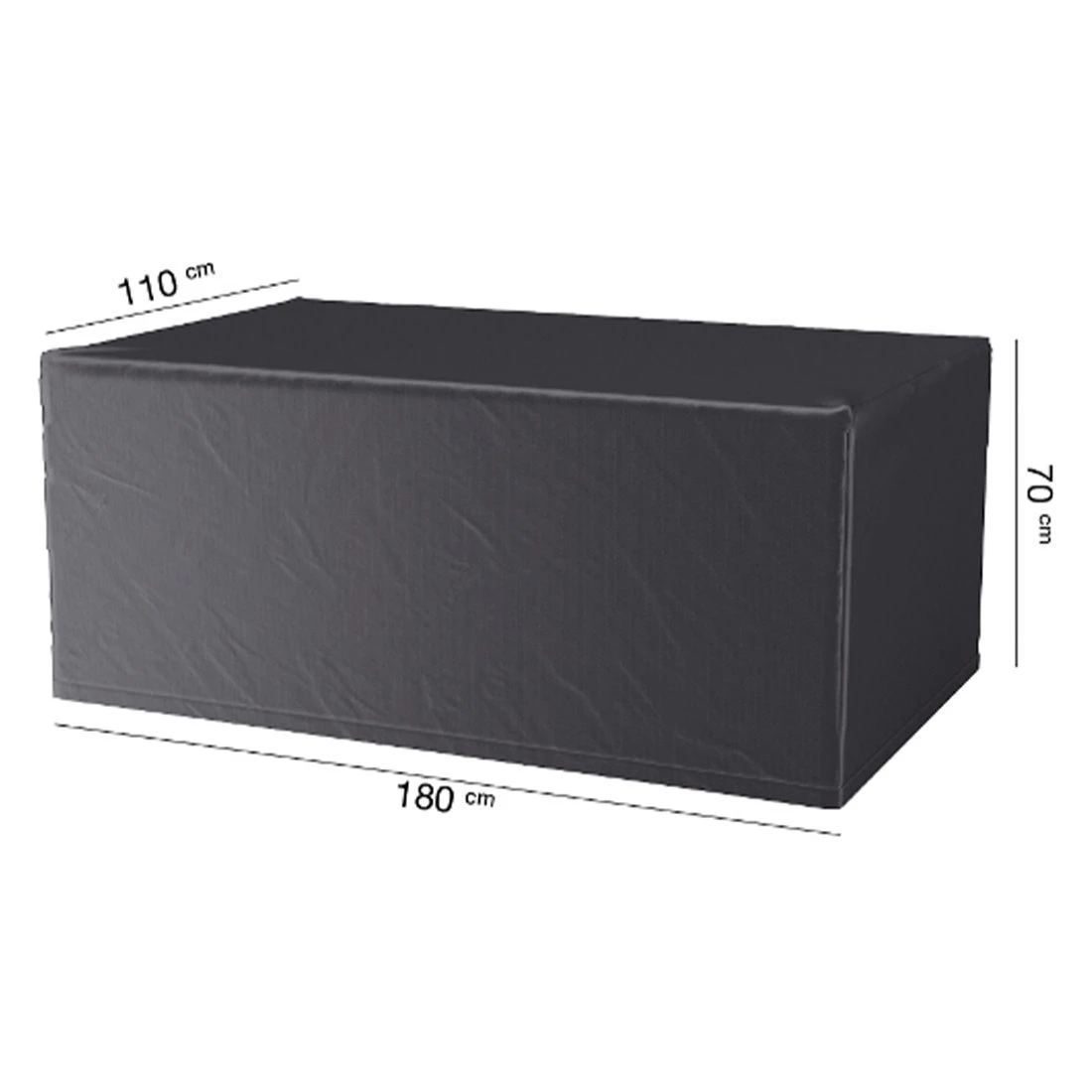 AeroCover Gartentisch Schutzhülle 180x110x70cm Polyester Uni Anthrazit 2 AeroCover Gartentisch Schutzhülle 180x110x70cm Polyester Uni Anthrazit – Bild 2