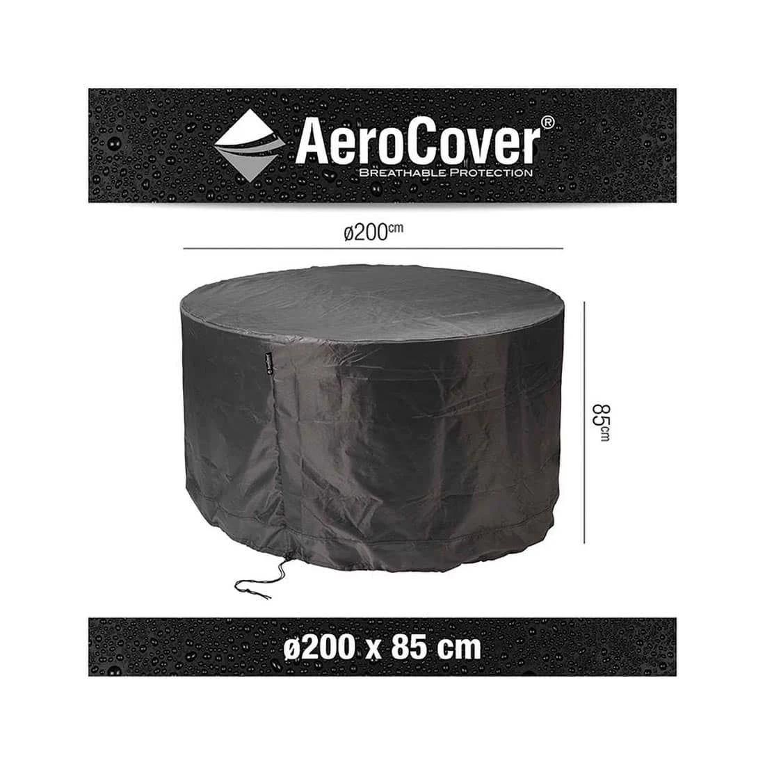AeroCover Gartenmöbel-Set Schutzhülle Ø200x85cm Polyester Uni Anthrazit 6 AeroCover Gartenmöbel-Set Schutzhülle Ø200x85cm Polyester Uni Anthrazit – Bild 6