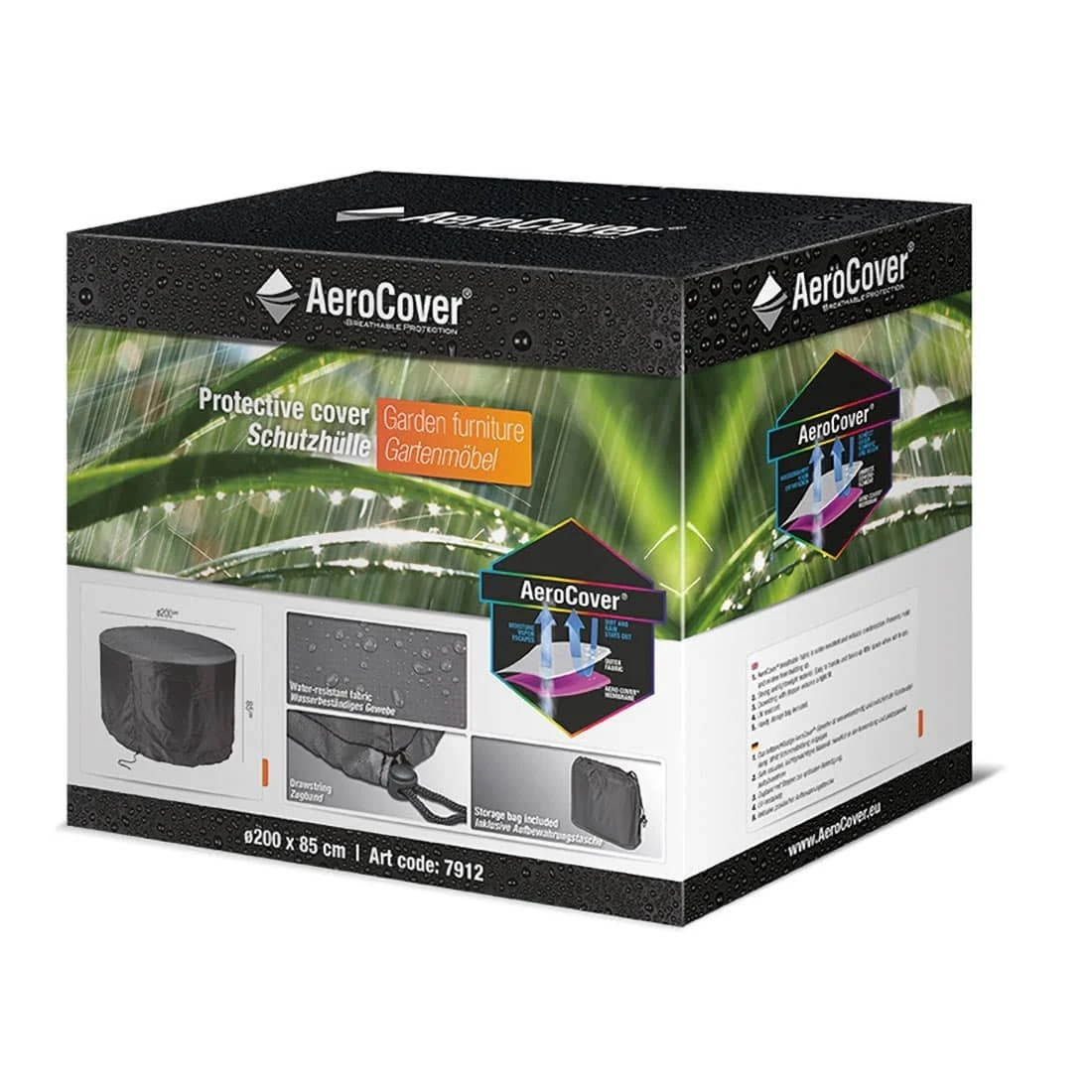 AeroCover Gartenmöbel-Set Schutzhülle Ø200x85cm Polyester Uni Anthrazit 7 AeroCover Gartenmöbel-Set Schutzhülle Ø200x85cm Polyester Uni Anthrazit – Bild 7