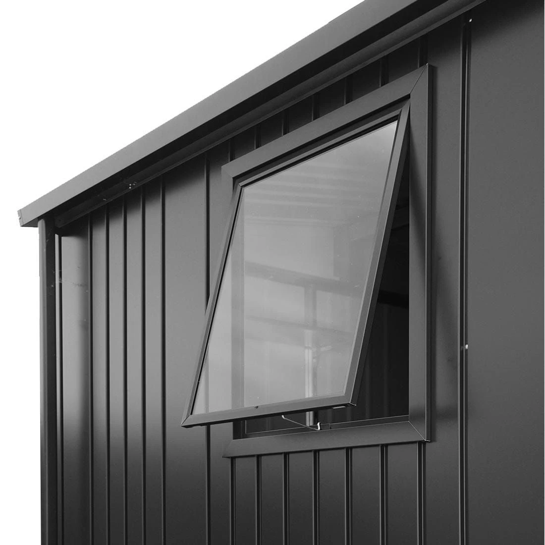 Biohort Europa Gerätehaus Fenster Dunkelgrau-Metallic 2 Biohort Europa Gerätehaus Fenster Dunkelgrau-Metallic – Bild 2