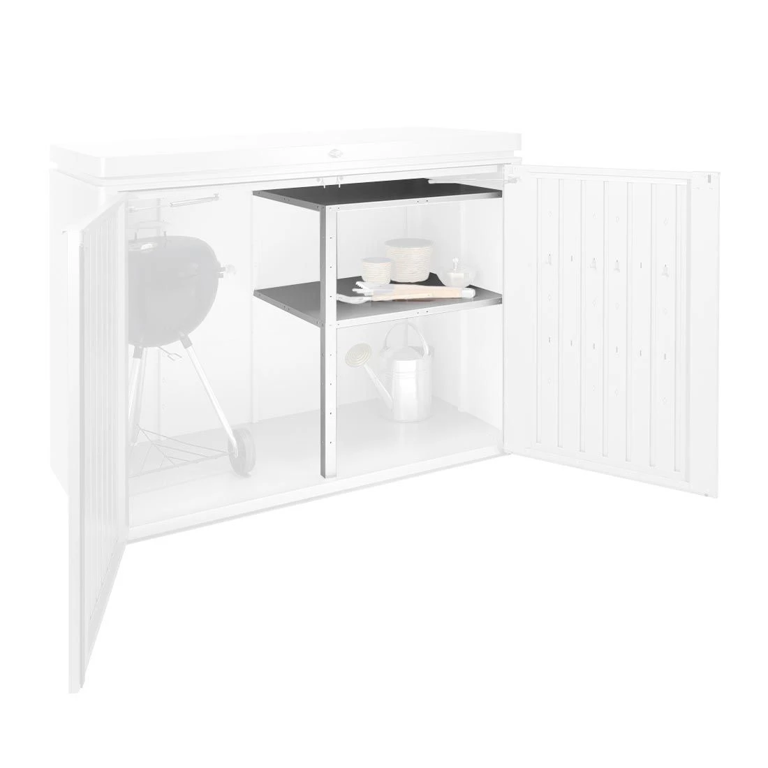 Biohort Highboard Zwischenboden Silber 1 Biohort Highboard Zwischenboden Silber