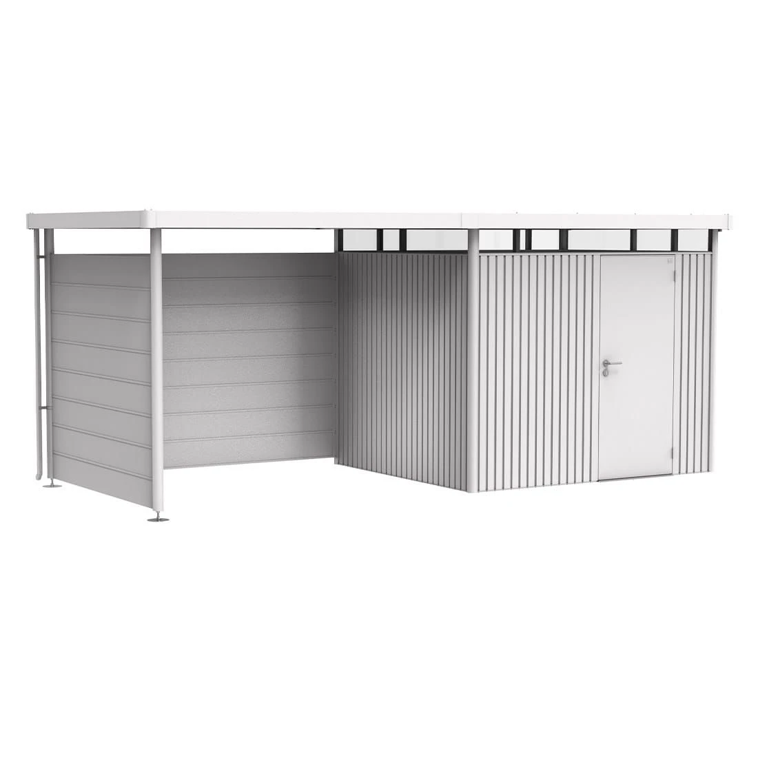 Biohort Highline Rückwand Für Seitendach Silber-Metallic 2 Biohort Highline Rückwand Für Seitendach Silber-Metallic – Bild 2