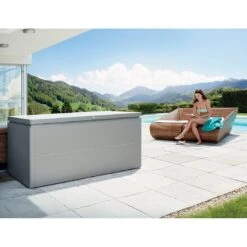 Biohort Loungebox Kissenbox Quarzgrau-Metallic -Deutschland Wellness Gart Verkaufs-Shop biohort loungebox kissenbox 200x85x90 cm quarzgrau metallic 1322016 2