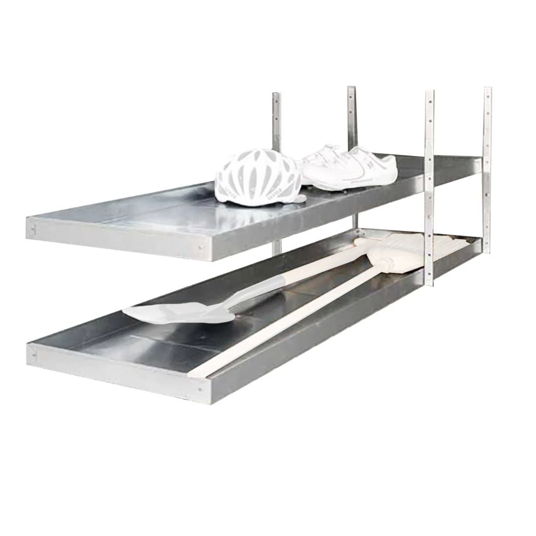 Biohort MiniGarage Regalsystem Ausziehbar 2 Böden Silber 1 Biohort MiniGarage Regalsystem Ausziehbar 2 Böden Silber