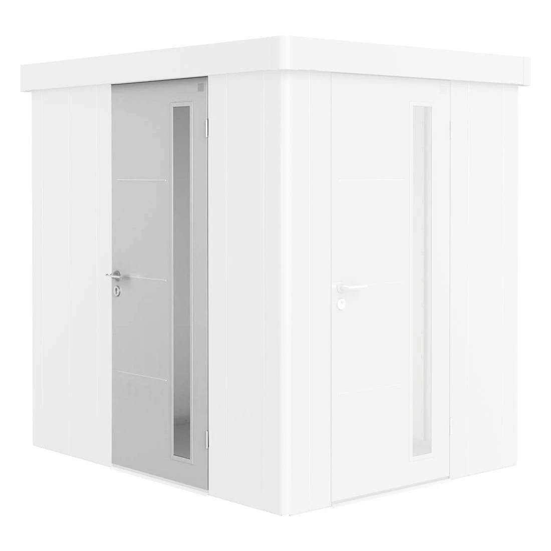 Biohort Neo Gerätehaus Zusatztür Silber-Metallic 1 Biohort Neo Gerätehaus Zusatztür Silber-Metallic