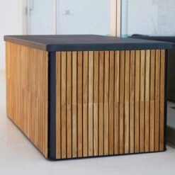 Cane-Line Combine Gartenbox Groß Teak/Aluminium Natur/Lava Grey -Deutschland Wellness Gart Verkaufs-Shop cane line combine kissentruhe gross teak aluminium 1463465 6