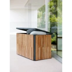 Cane-Line Combine Gartenbox Klein Teak/Aluminium Natur/Lava Grey -Deutschland Wellness Gart Verkaufs-Shop cane line combine kissentruhe gross teak aluminium 1463476 5