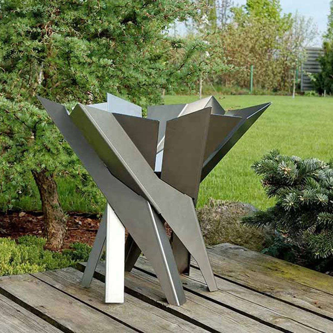 SvenskaV Phoenix Design-Feuerkorb Edelstahl Ø65 Cm 2 SvenskaV Phoenix Design-Feuerkorb Edelstahl Ø65 Cm – Bild 2