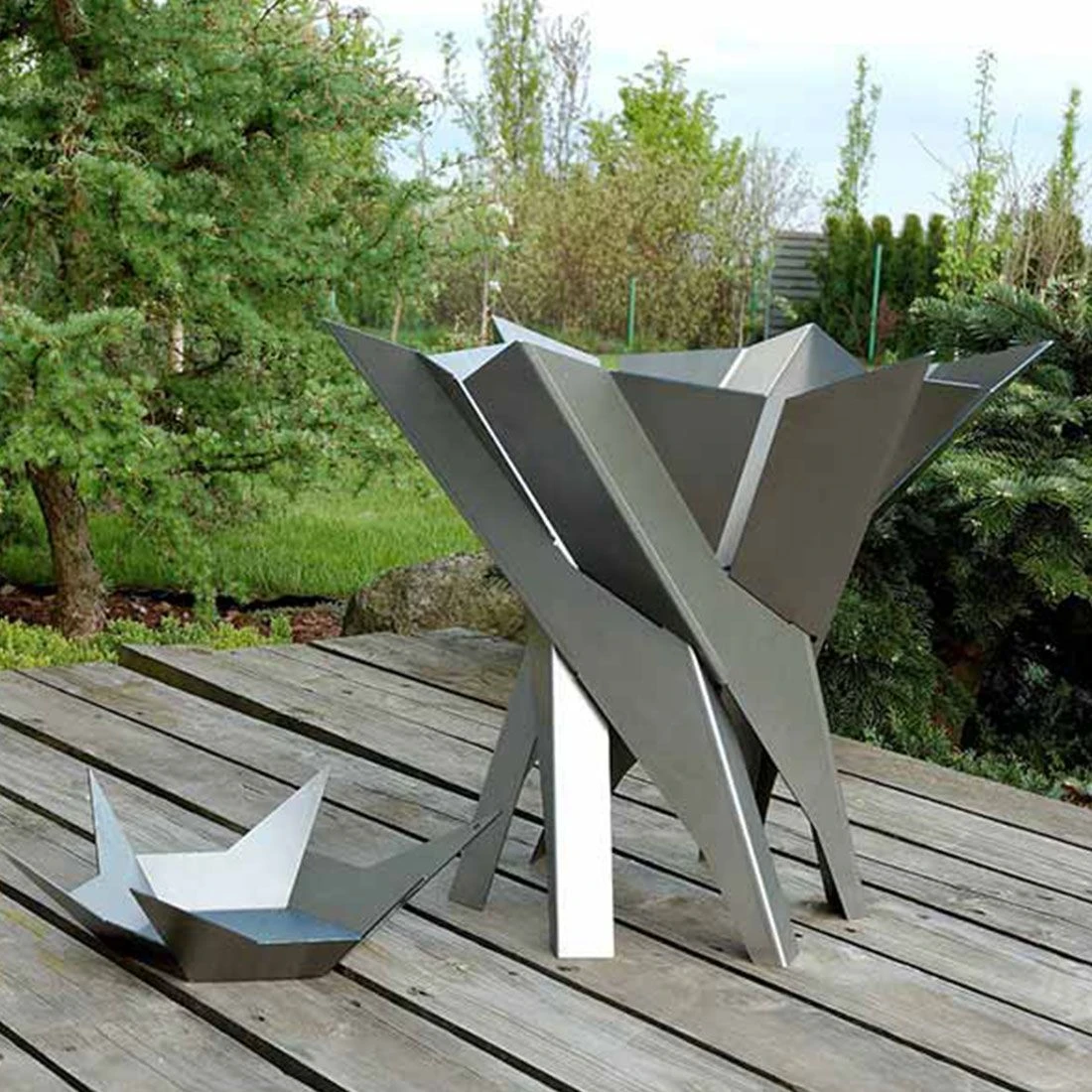 SvenskaV Phoenix Design-Feuerkorb Edelstahl Ø65 Cm 3 SvenskaV Phoenix Design-Feuerkorb Edelstahl Ø65 Cm – Bild 3