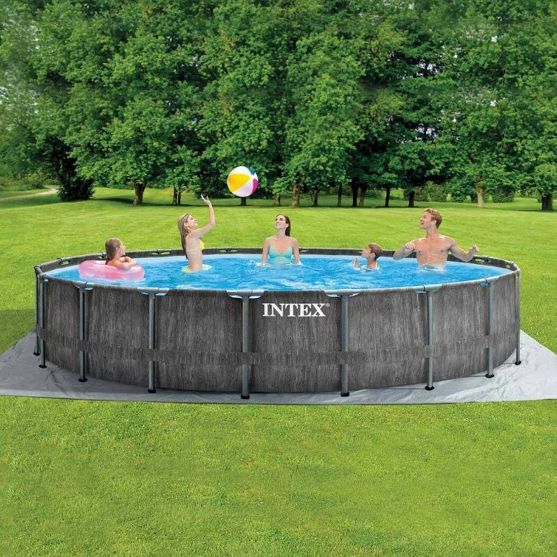 Intex PrismFrame Pool Set Ø 549 X 122 Greywood 2 Intex PrismFrame Pool Set Ø 549 X 122 Greywood – Bild 2